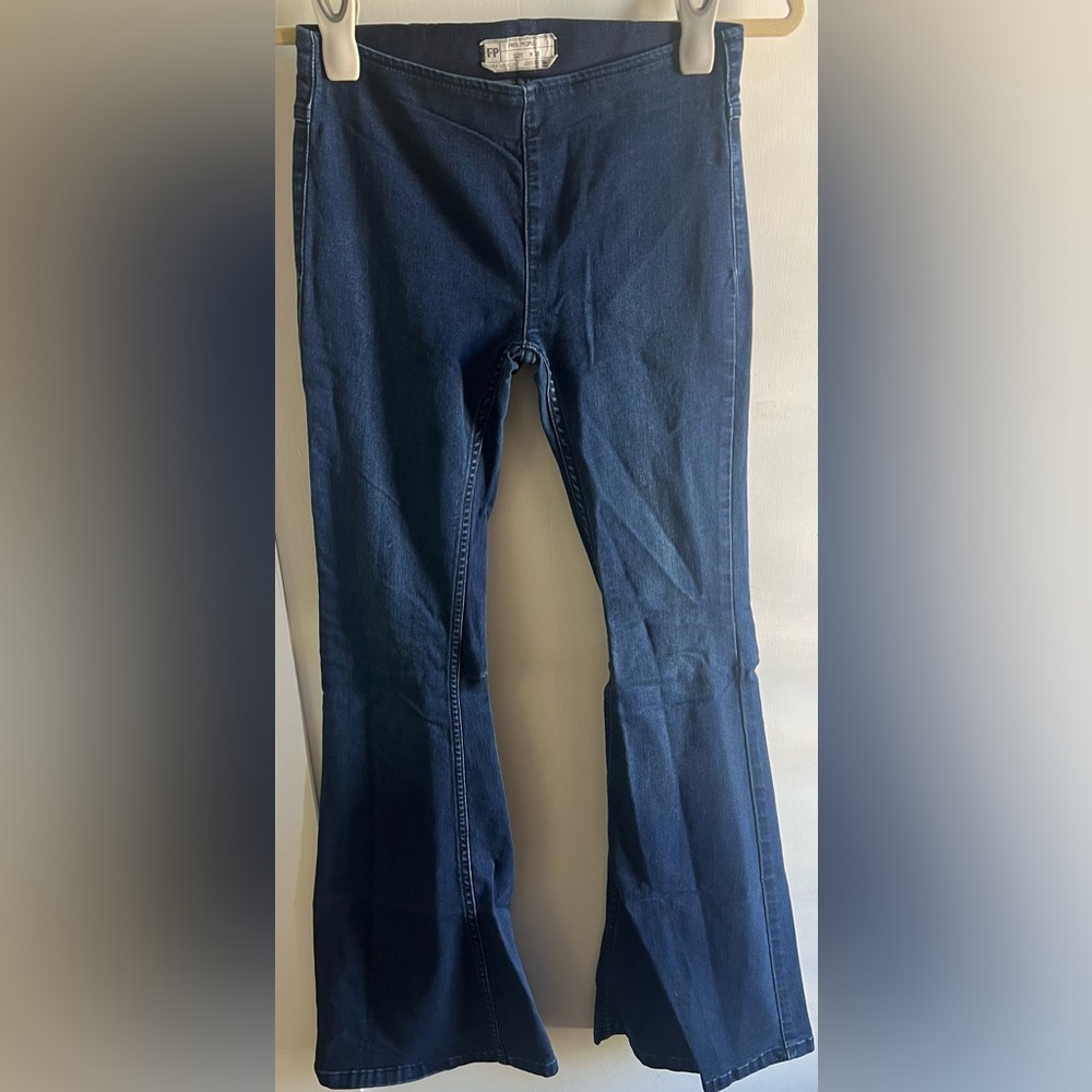 Free people stretch penny pull on flare jeans